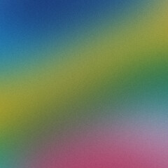 Blue Yellow Green Pink Gradient. Noise Texture. backdrop for header, banner, Poster Design. Vibrant Grunge Grainy Background. empty space, templet.
