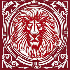 lion icon or lionlogo, liom head mascot, illustration of an lion, lionhead vector, lion head mascot, Logo lion, icon lion, red tiger