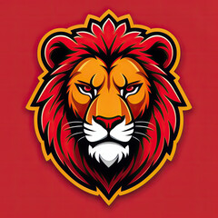 Obraz premium lion icon or lionlogo, liom head mascot, illustration of an lion, lionhead vector, lion head mascot, Logo lion, icon lion, red tiger