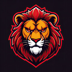 Obraz premium lion icon or lionlogo, liom head mascot, illustration of an lion, lionhead vector, lion head mascot, Logo lion, icon lion, red tiger