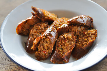 sausage or Northern Thai sausage, sausage or spicy sausage with dip