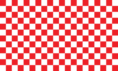 Red and white checkerboard. Pattern seamless vector