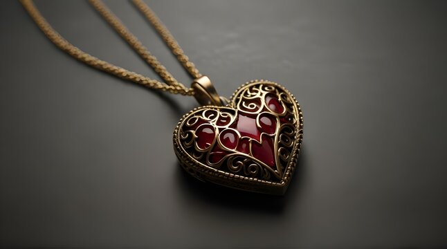 Heart shaped charm bead with diamonds for chain bracelet.generative.ai