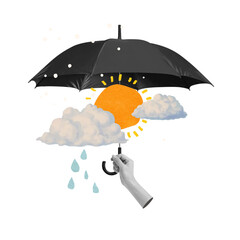 Rainy season png covering umbrella, transparent background