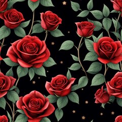 Midnight Rose Seamless Pattern