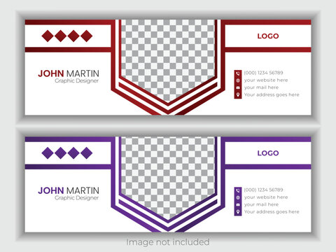 Modern and clean with eye catching email; signature design with two color combo package.
