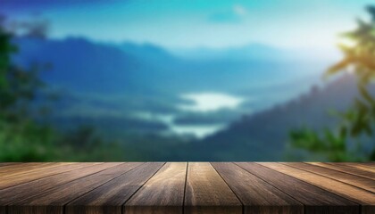 Woodland Retreat: Empty Table with Nature Blur in the Background