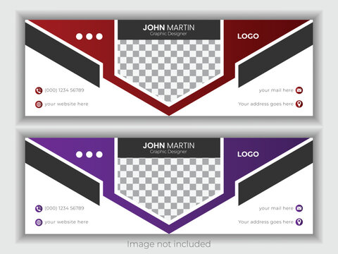 Modern and clean with eye catching email; signature design with two color combo package.