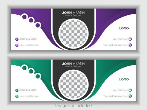Modern and clean with eyecatching email; signature design with two color combo package.