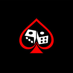 Casino logo design, ace and dice concept