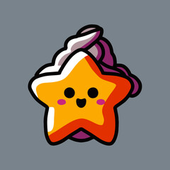 Cute Ice Cream Star Character Icon.ai