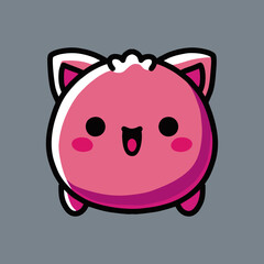 Cute Pink Cat Game Character Icon.ai