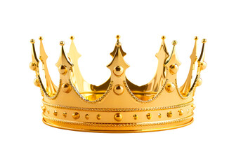 luxurious golden crown ornament on transparent background