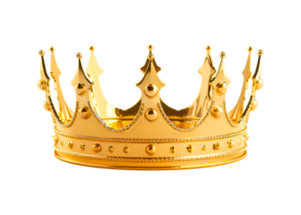 luxurious golden crown ornament on transparent background