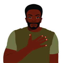 Afro black man in elegant art style vector