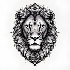 Obraz premium lion head illustration, lion head vector, lion head icon, circle logo or icon lion, tatto lion, tatto, logo lion, icon lon
