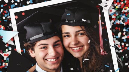 Graduation Party Invitations Design printable invitations for graduation parties, featuring customizable templates with graduation cap motifs, school colors, and space for the graduates photo and part