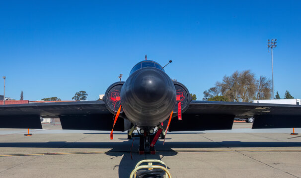 Wings over Solano Airshow, Fairfield CA, USA - March 2024 The U2 Spy plane on display at an airshow in California