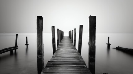 Minimalist Black and White Photography Highcontrast monochrome photos, suitable for contemporary or minimalist decor