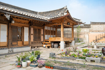 한국 서울 북촌한옥마을 전통건축 기와집 풍경