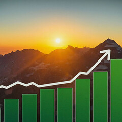 graph with rising sun
