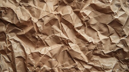 Rustic elegance of crumpled kraft paper bag. Tactile beauty concept. AI Image