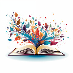 The book opened into a bright scattering of colours, many colors bursting out of the book.