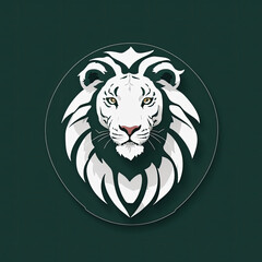 Obraz premium lion head illustration, lion head vector, lion head icon, circle logo or icon lion, tatto lion, tatto, logo lion, icon lon