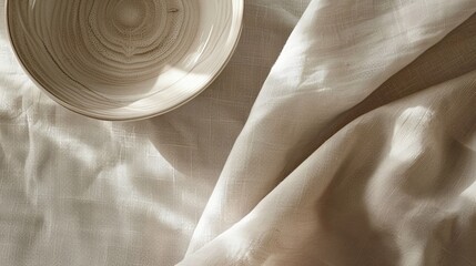 Linen paper tablecloth exuding understated elegance. Timeless refinement concept. AI Image