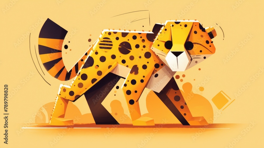 Poster a cheetah figurine designed as an enticing and captivating isolated toy for children features a geom