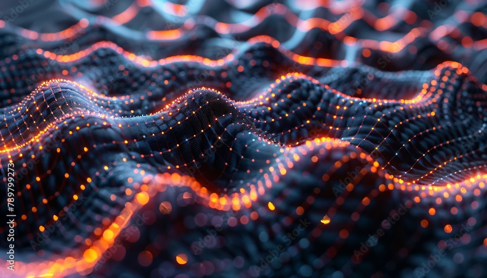 Aufkleber zoomed-in view of a neural network forming memories, conceptual visualization
