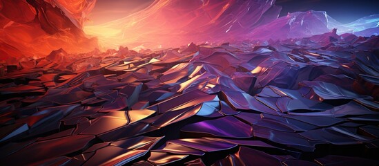 abstract geometric composition. Sci-fi background with glowing cubes.