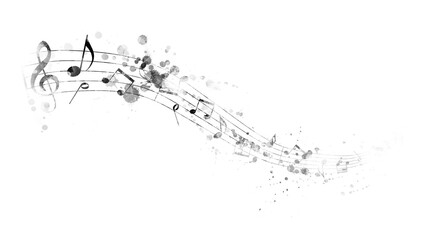 Music notes png watercolor, transparent background © Rawpixel.com