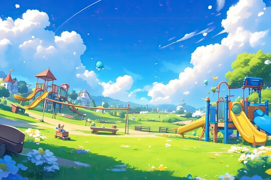 kids playground, background,scenery