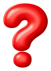 PNG 3D red question mark, element illustration, transparent background