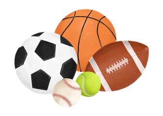 Ball sports png, aesthetic illustration, transparent background