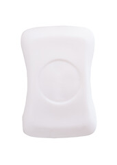 Top view of single bar of dry white soap isolated with clipping path in png file format