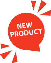 Vector Illustration Red New Product Bagde. Modern Web Banner Element
