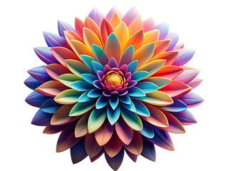 Mandala fractal design element with flower pattern