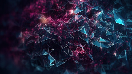 geometric background with polygonal plexus texture futuristic, Ai Generated Image