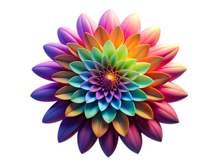 Mandala fractal design element with flower pattern
