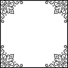 Decorative vintage frame with floral ornament vector design