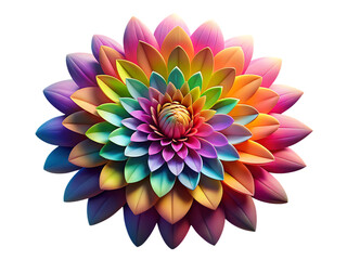 Mandala fractal design element with flower pattern