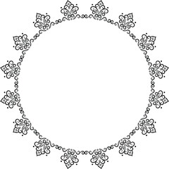 Circle vintage ornament frame. Decorative border frame vector design