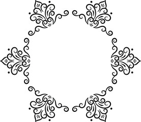 Circle vintage ornament frame. Decorative border frame