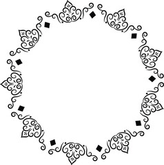 Circle vintage decorative ornament frame