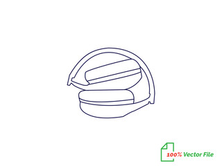 Portable earphones. Isolated vector icon. Headphone continuous single-line outline vector art drawing and simple one-line minimalist design. Air pods icon. Wireless symbol modern simple vector icon. 