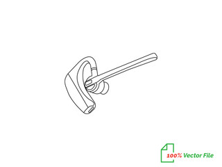 Portable earphones. Isolated vector icon. Headphone continuous single-line outline vector art drawing and simple one-line minimalist design. Air pods icon. Wireless symbol modern simple vector icon. 