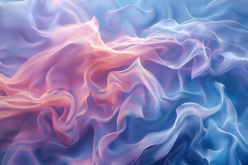 Obraz premium A colorful, flowing piece of fabric with a pink and blue hue