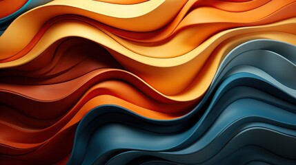 abstract background with smooth wavy lines in orange and yellow colors